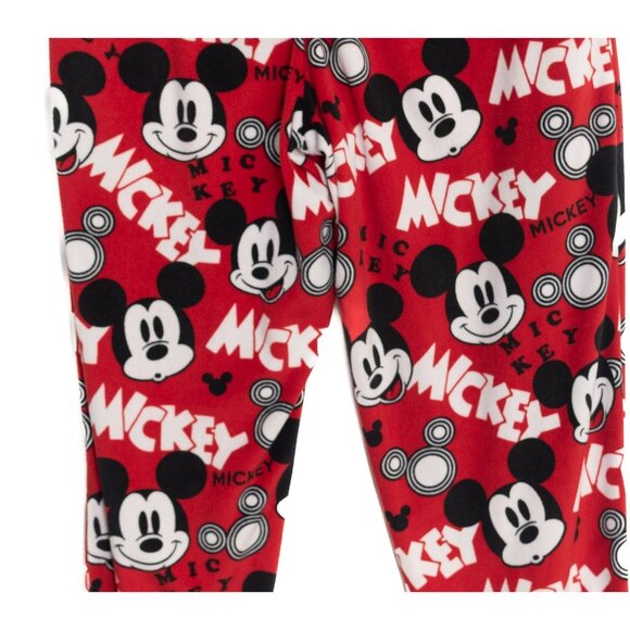 Disney Size S(4-6) Mickey Mouse Pajama Pants Red Fleece Lounge Sleepwear - Picture 7 of 8